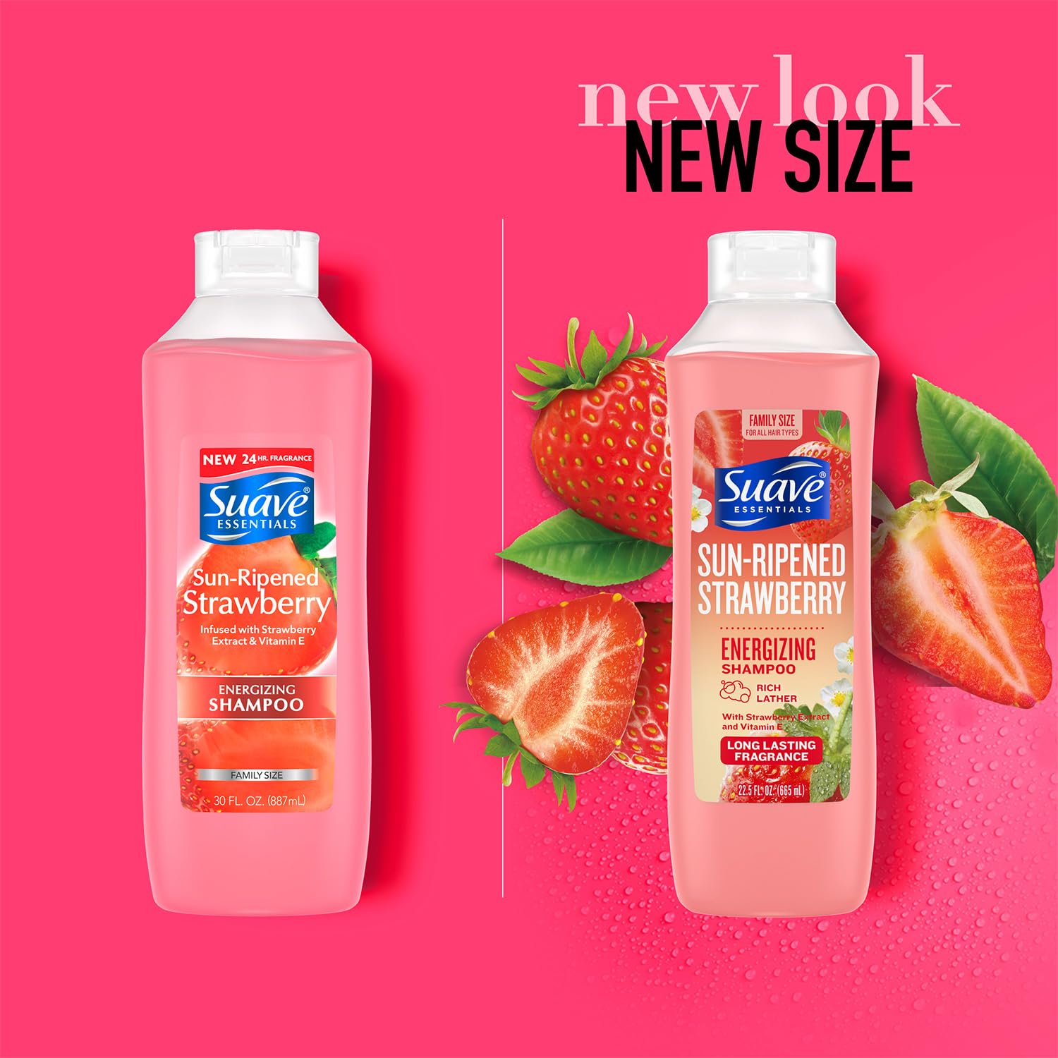 Suave Essentials Sun Ripened Strawberry Shampoo 12 oz - Pack of 2